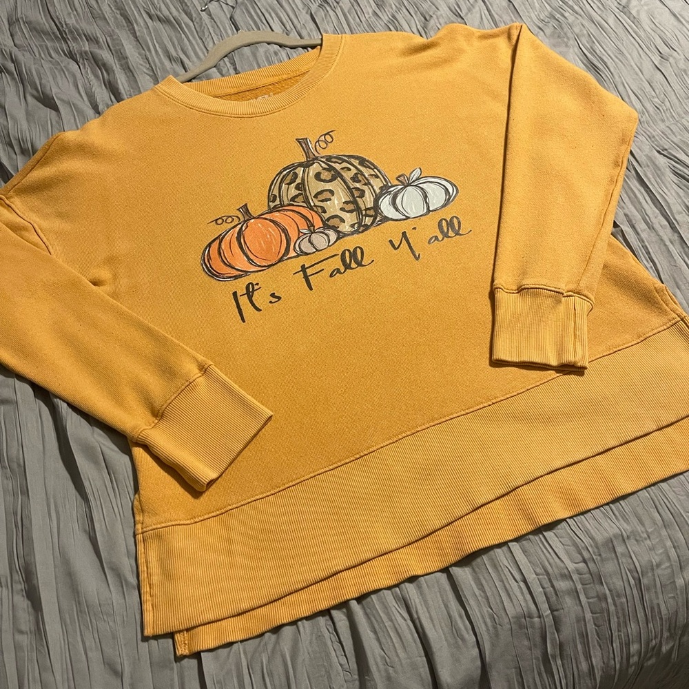 Fall Y'all Pumpkin Sweater - Mustard